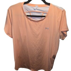 Under Armour Sz. Large Peach/white Athletic Tshirt